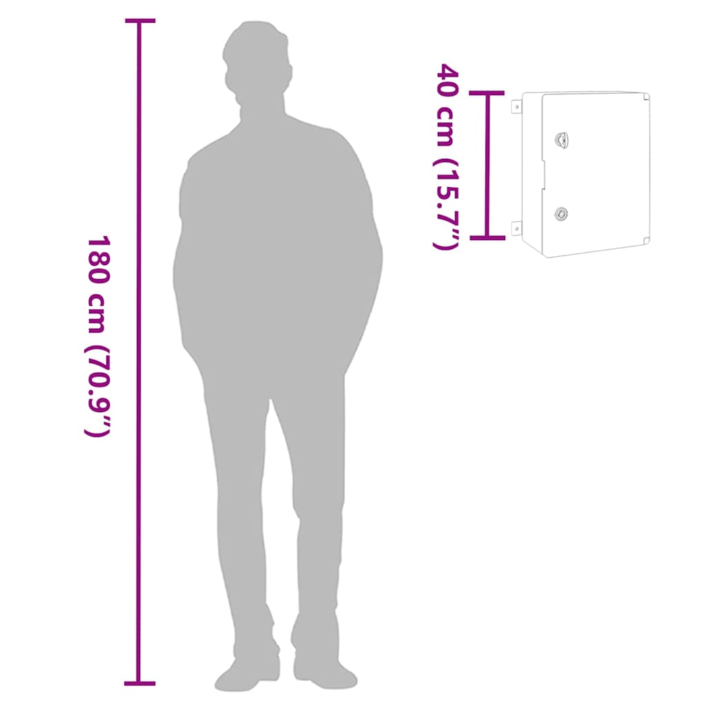 Steuerungsschrank Grau 37 x 19,5 x 40 cm ABS Kunststoff