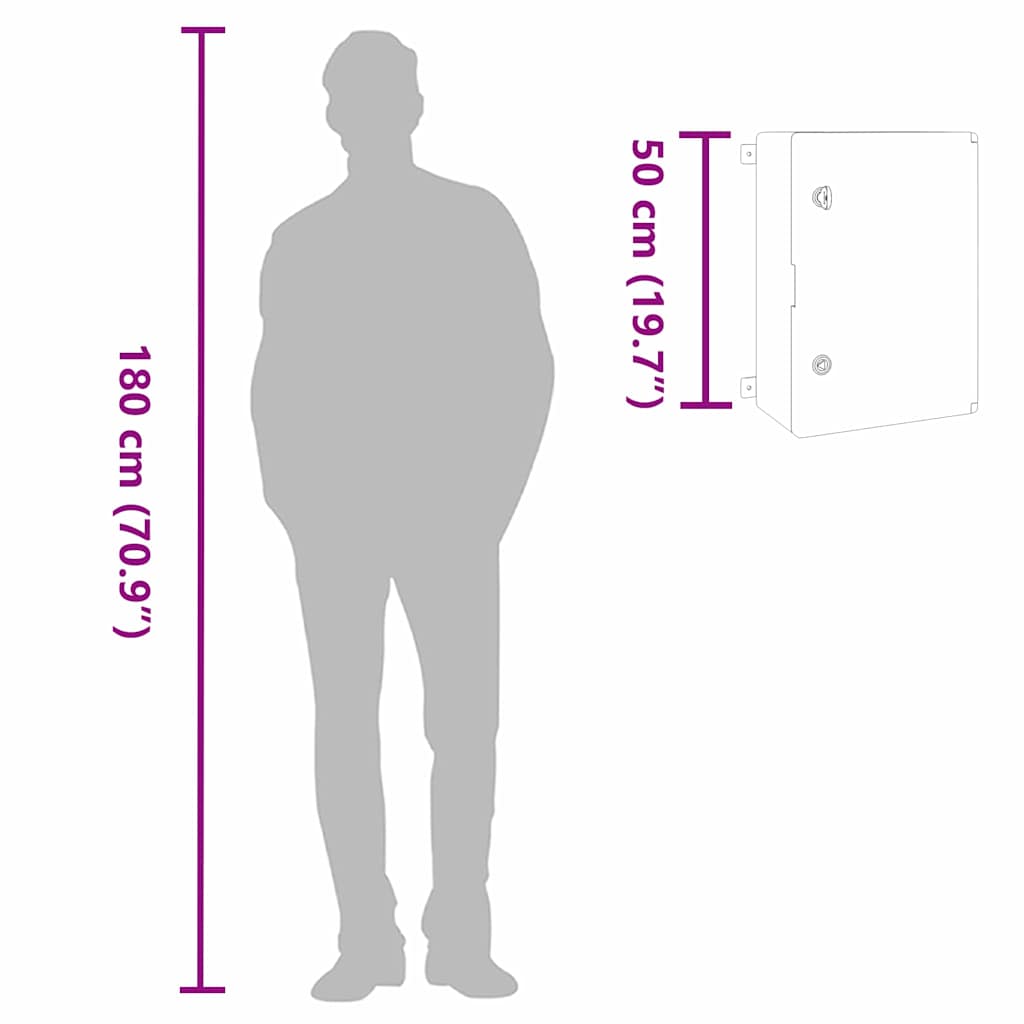 Steuerungsschrank Grau 47 x 24 x 50 cm ABS Kunststoff