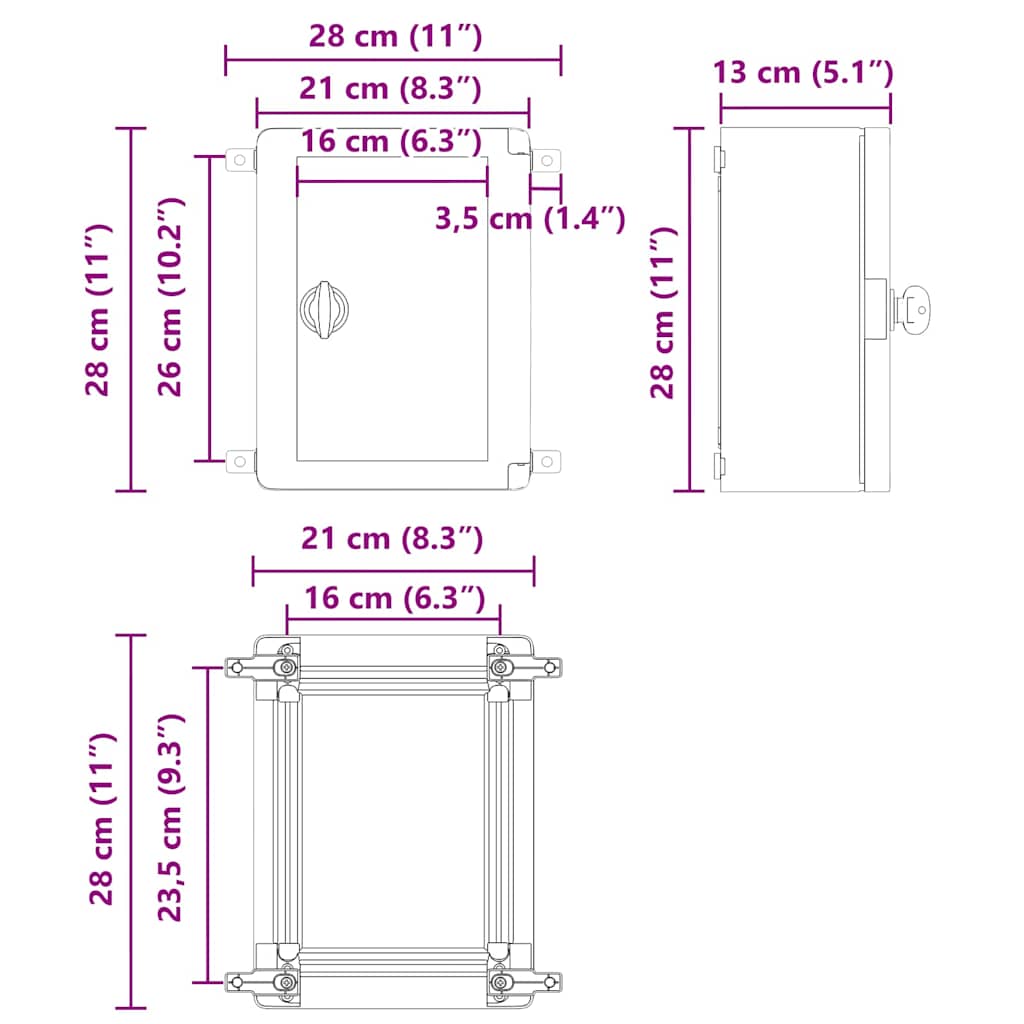 Steuerungsschrank Grau 28 x 13 x 28 cm ABS Kunststoff