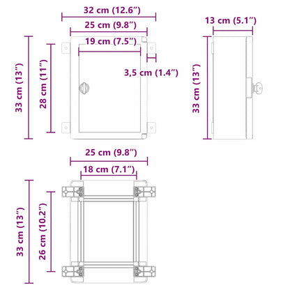Steuerungsschrank Grau 32 x 13 x 33 cm ABS Kunststoff