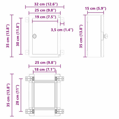 Steuerungsschrank Grau 32 x 15 x 35 cm ABS Kunststoff