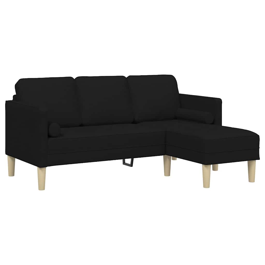 Sofa Set mit Kissen Schwarz Polyester