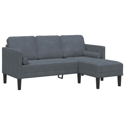 Sofa Set mit Kissen Dunkelgrau Polyester