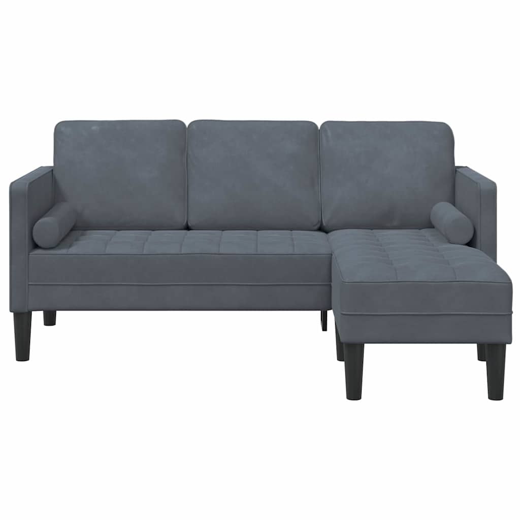 Sofa Set mit Kissen Dunkelgrau Polyester
