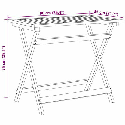 Gartentisch Braun 90 x 55 x 75 cm Massivholz Akazie