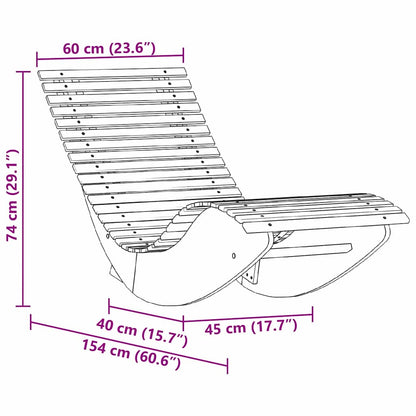 Liege 2-Person 2 pcs Braun 154 x 60 x 74 cm Massivholz Akazie