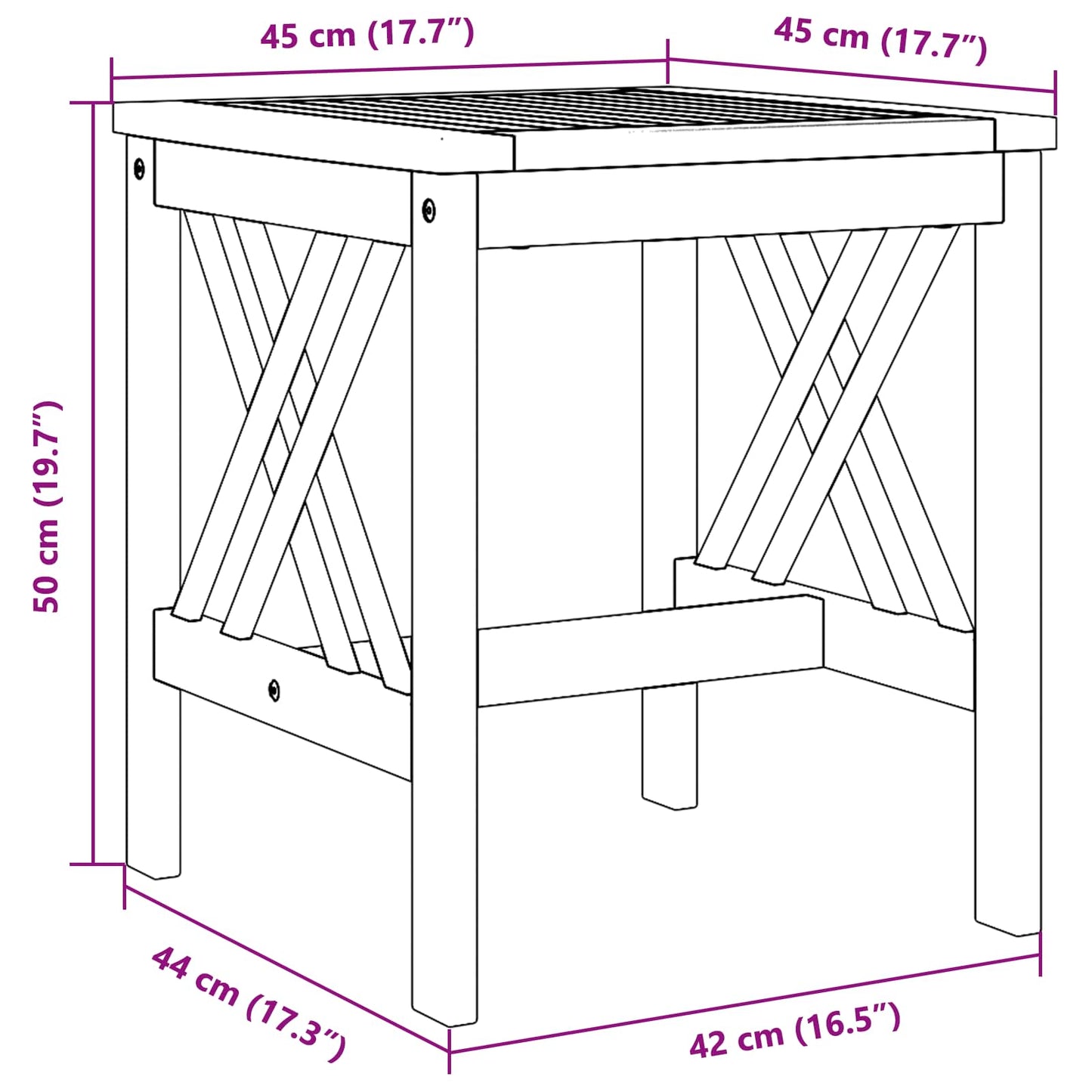 Beistelltisch Braun Massivholz Akazie