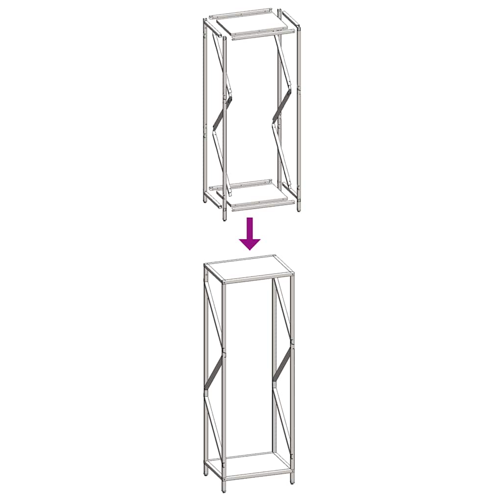 Brennholzregal Anthrazit 34x25x100 cm Kaltgewalzter Stahl