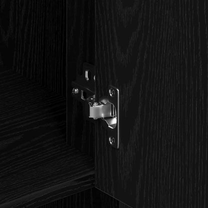 Wandschrank Schwarz Eichen-Optik 80 x 33 x 80 cm Holzwerkstoff