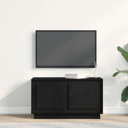 TV-Schränk Schwarz Eichen-Optik 80 x 35 x 45 cm Holzwerkstoff