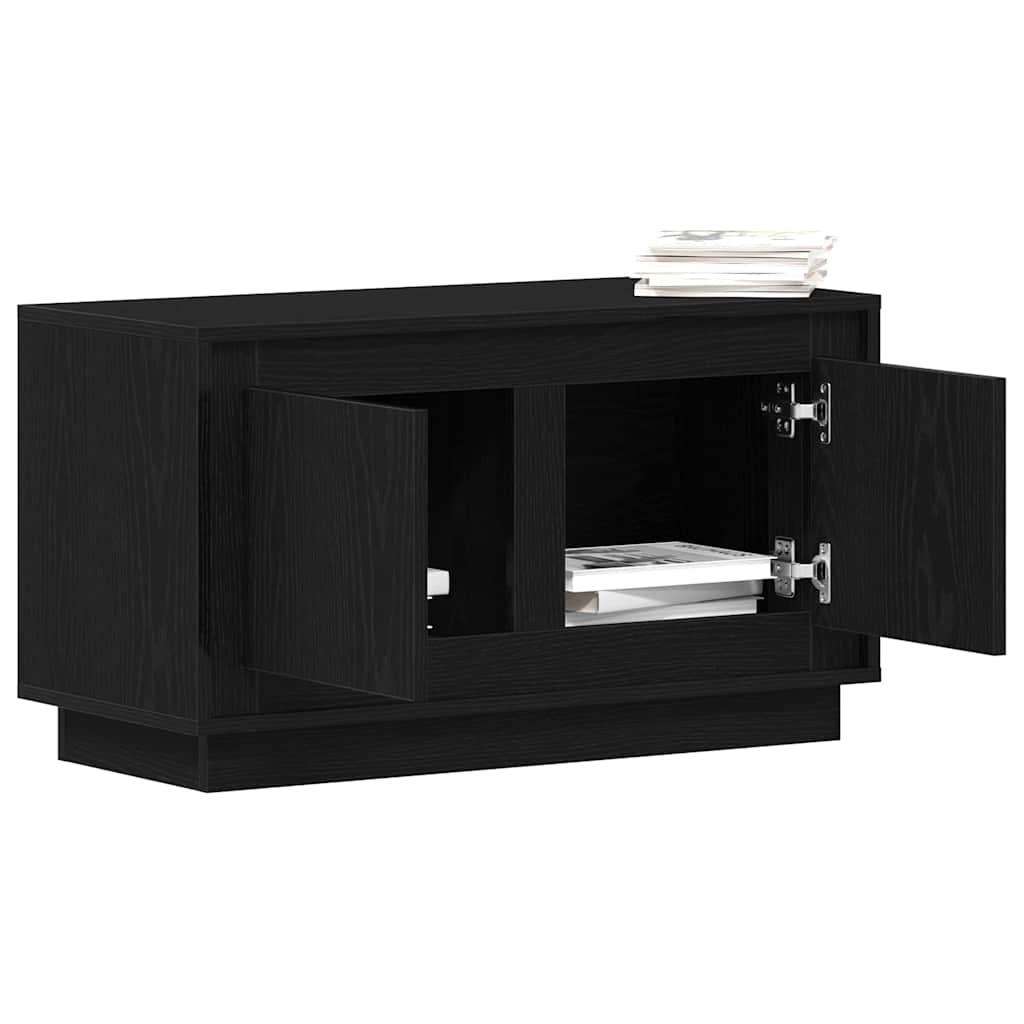 TV-Schränk Schwarz Eichen-Optik 80 x 35 x 45 cm Holzwerkstoff