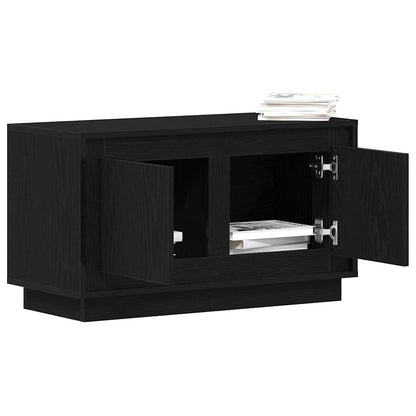 TV-Schränk Schwarz Eichen-Optik 80 x 35 x 45 cm Holzwerkstoff