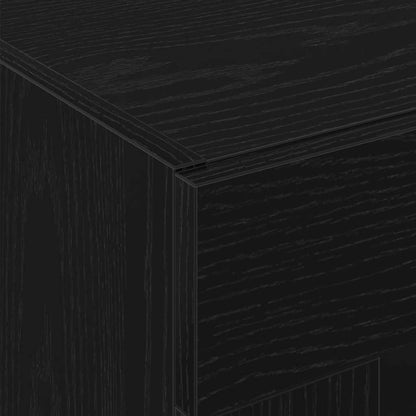 Wandschrank Wandmontiert Schwarz Eichen-Optik 69,5 x 34 x 90 cm