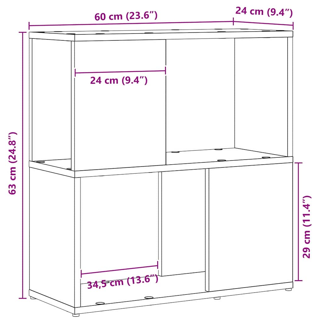 TV-Schrankset Schwarz 60 x 24 x 63 cm Holzwerkstoff