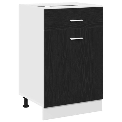 Hängeschrank mit Regal Schwarz Eichen-Optik 50 x 46 x 81,5 cm