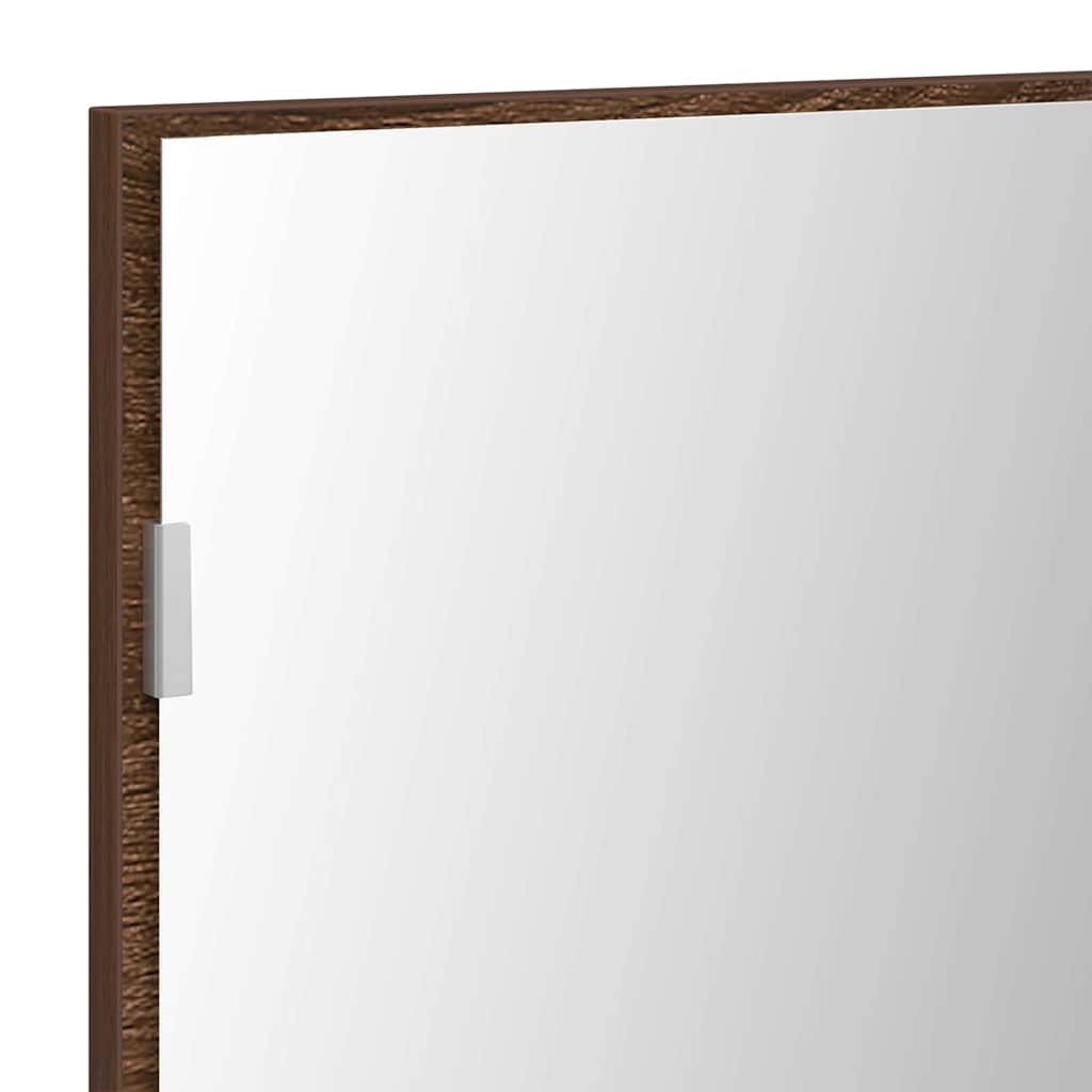 Spiegel Braun Eichen-Optik 80 x 37 cm Glas und engineered Holz