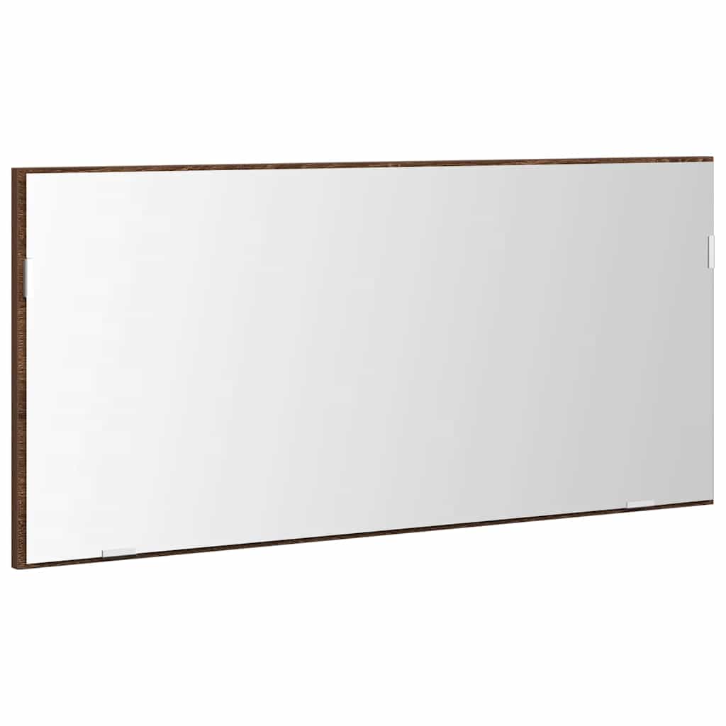 Spiegel Braun Eichen-Optik 80 x 37 cm Glas und engineered Holz