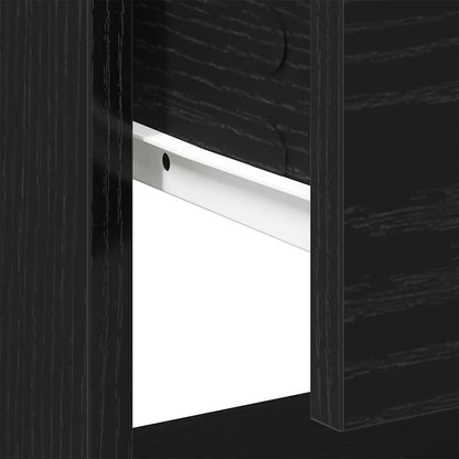 Nachttisch 2 pcs Schwarz Eichen-Optik 45 x 34 x 44 cm