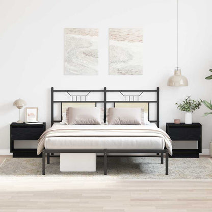 Nachttisch 2 pcs Schwarz Eichen-Optik 45 x 34 x 44 cm