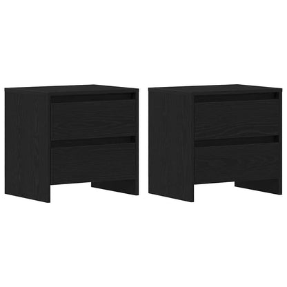 Nachttisch 2 pcs Schwarz Eichen-Optik 45 x 34 x 44,5 cm