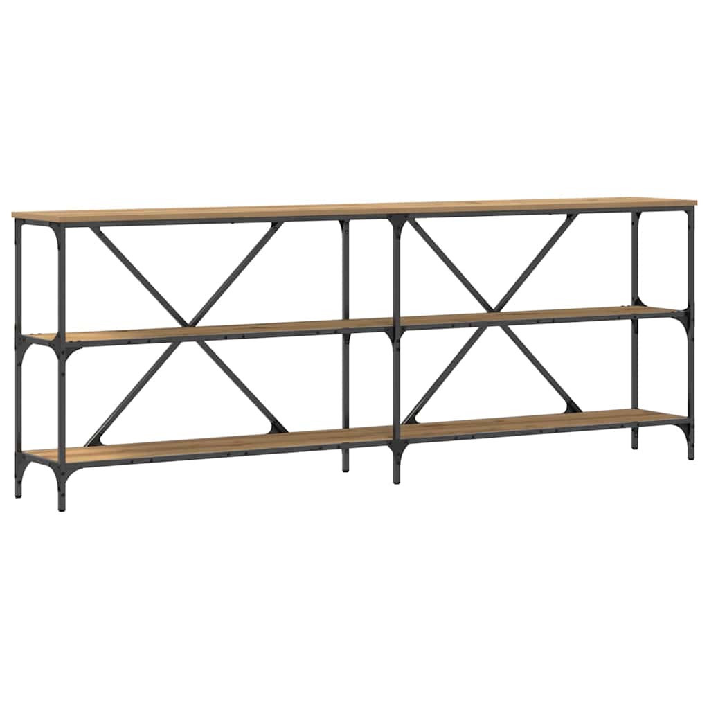 Konsolentisch mit Regal Kunsthandwerk Eiche 200 x 30 x 75 cm