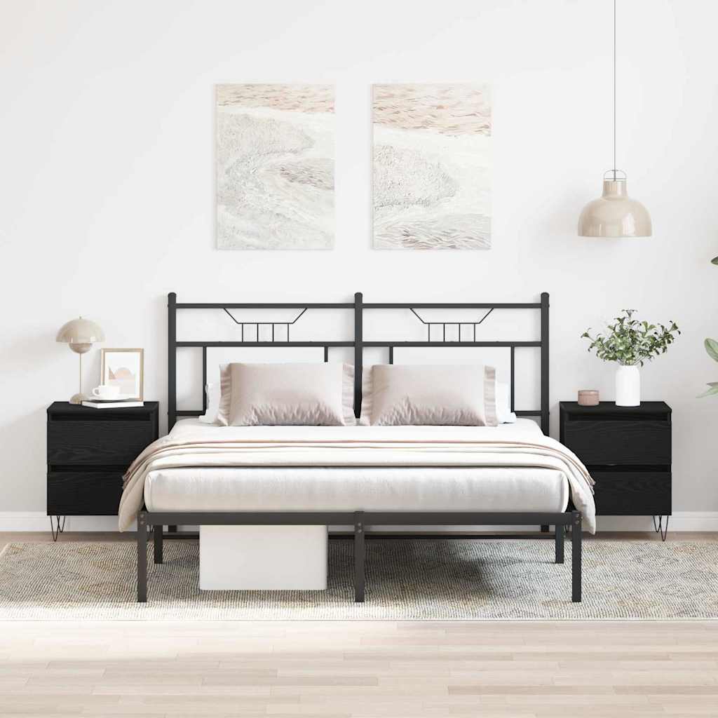 Nachttisch 2 pcs Schwarze Eiche 40 x 35 x 50 cm Holzwerkstoff