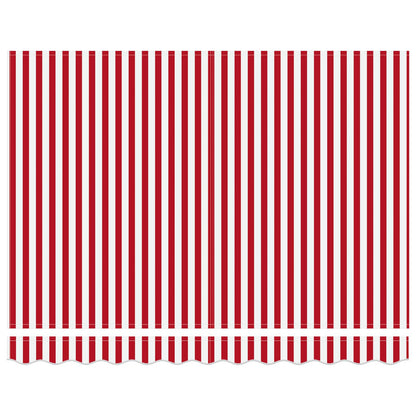 Einziehbare Markise Rot und Weiß 300 x 250 cm Stoff und Metall