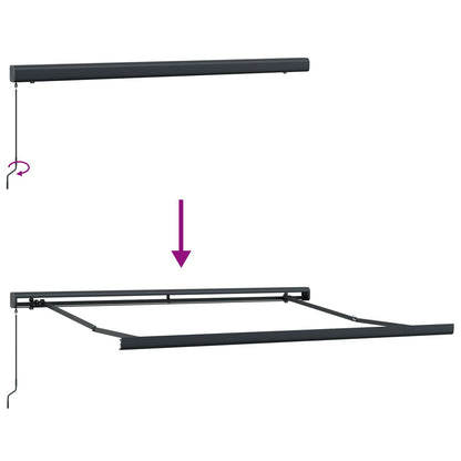 Einziehbare Markise Mehrfarbig 300 x 250 cm Stoff und Metall