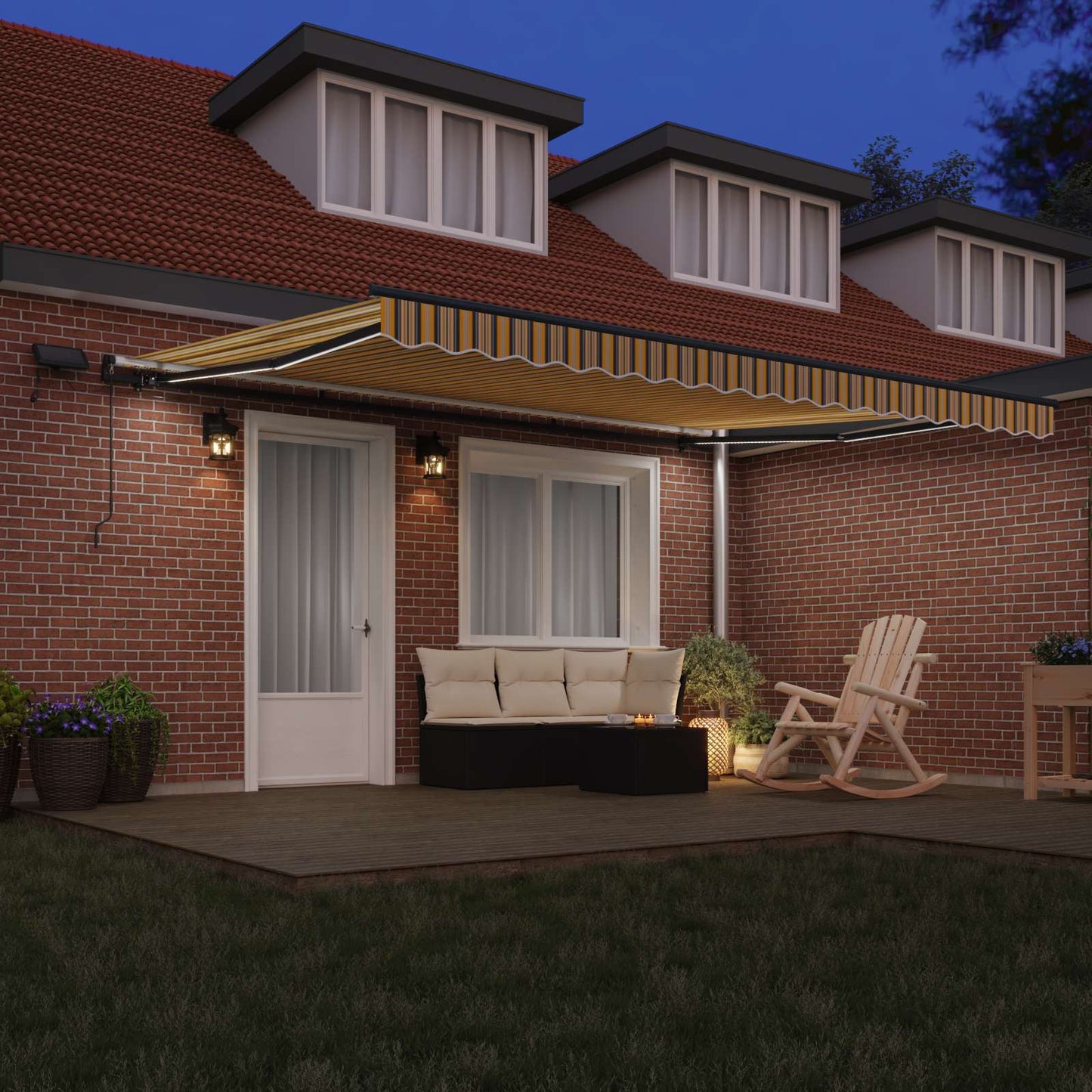 Einziehbare Markise Mehrfarbig 450 x 300 cm Stoff