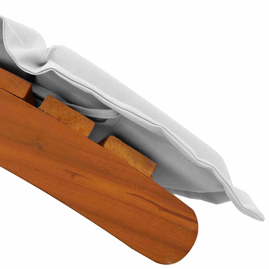 Sonnenliege mit Kissen 2 pcs Hellgrau Massivholz Akazie