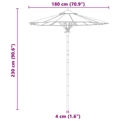 Garten-Sonnenschirm Cremeweiß Ø 270 x 260 cm Bambus