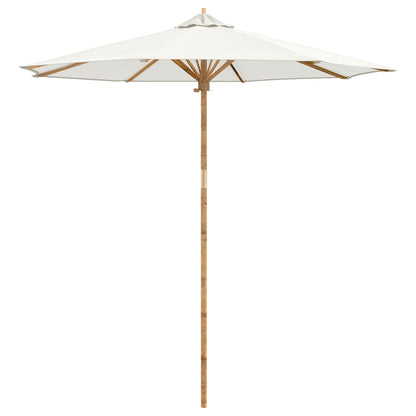 Garten-Sonnenschirm Cremeweiß Ø 270 x 260 cm Bambus