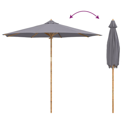 Garten-Sonnenschirm Dunkelgrau Ø 270 x 260 cm Bambus