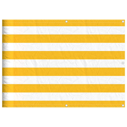 Balkon-Sichtschutz Gelb und Weiß Gestreift 75x1000 cm