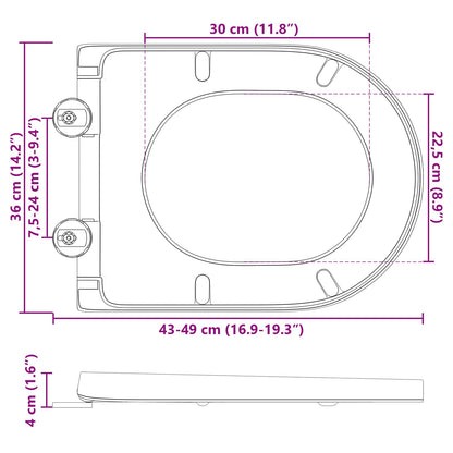 Toilettensitz Anthrazit 49 x 36 x 4 cm Duroplast