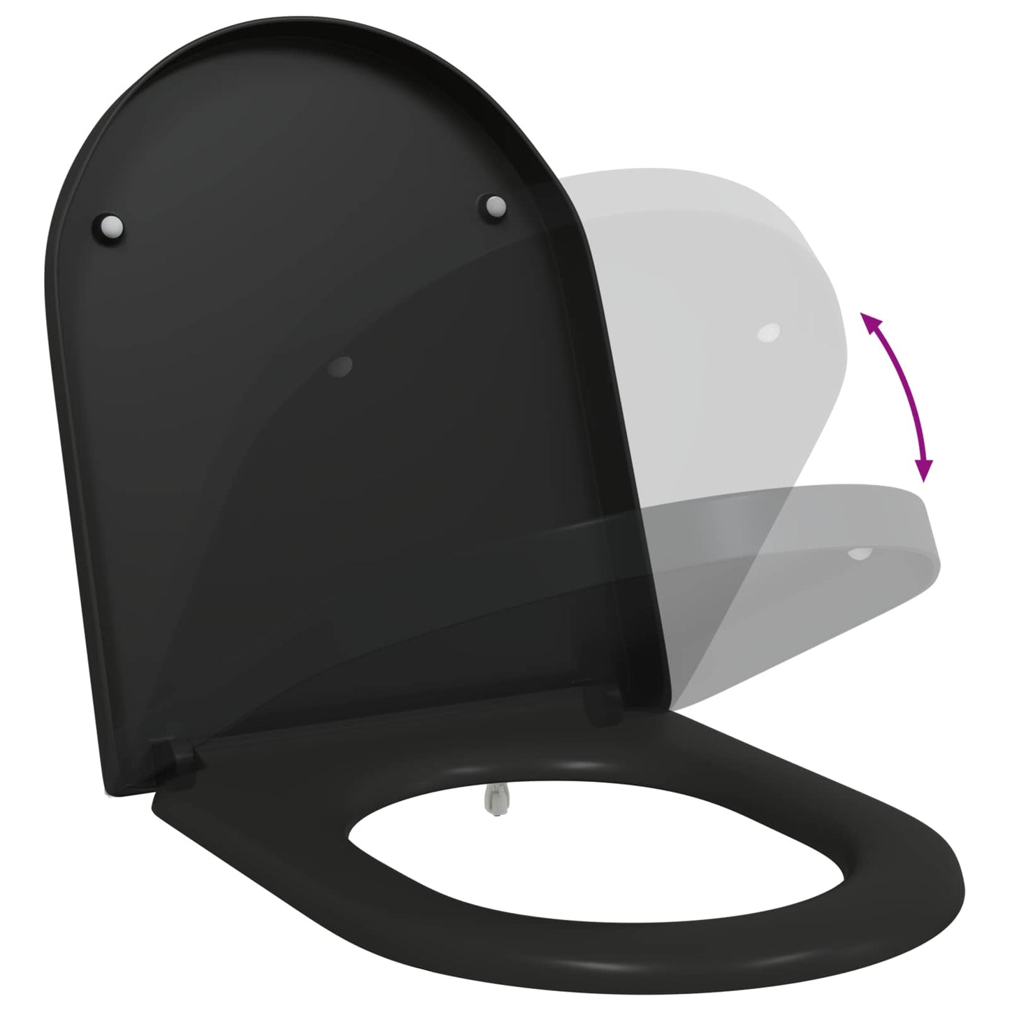 Toilettensitz Schwarz 49 x 36 x 4 cm Duroplast