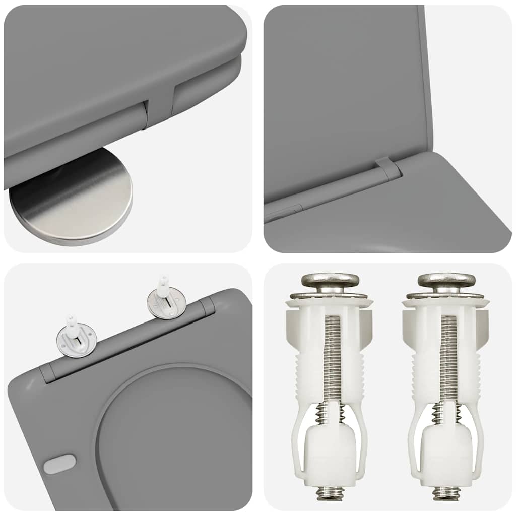 Toilettensitz Grau 47 x 36 x 3,4 cm Duroplast