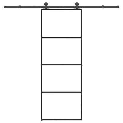 Schiebetür mit Beschlag 76x205 cm ESG-Glas & Aluminium