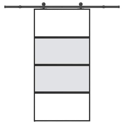 Schiebetür mit Beschlag 102,5x205 cm Hartglas & Aluminium