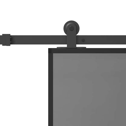 Schiebetür mit Beschlag 76x205 cm Hartglas & Aluminium