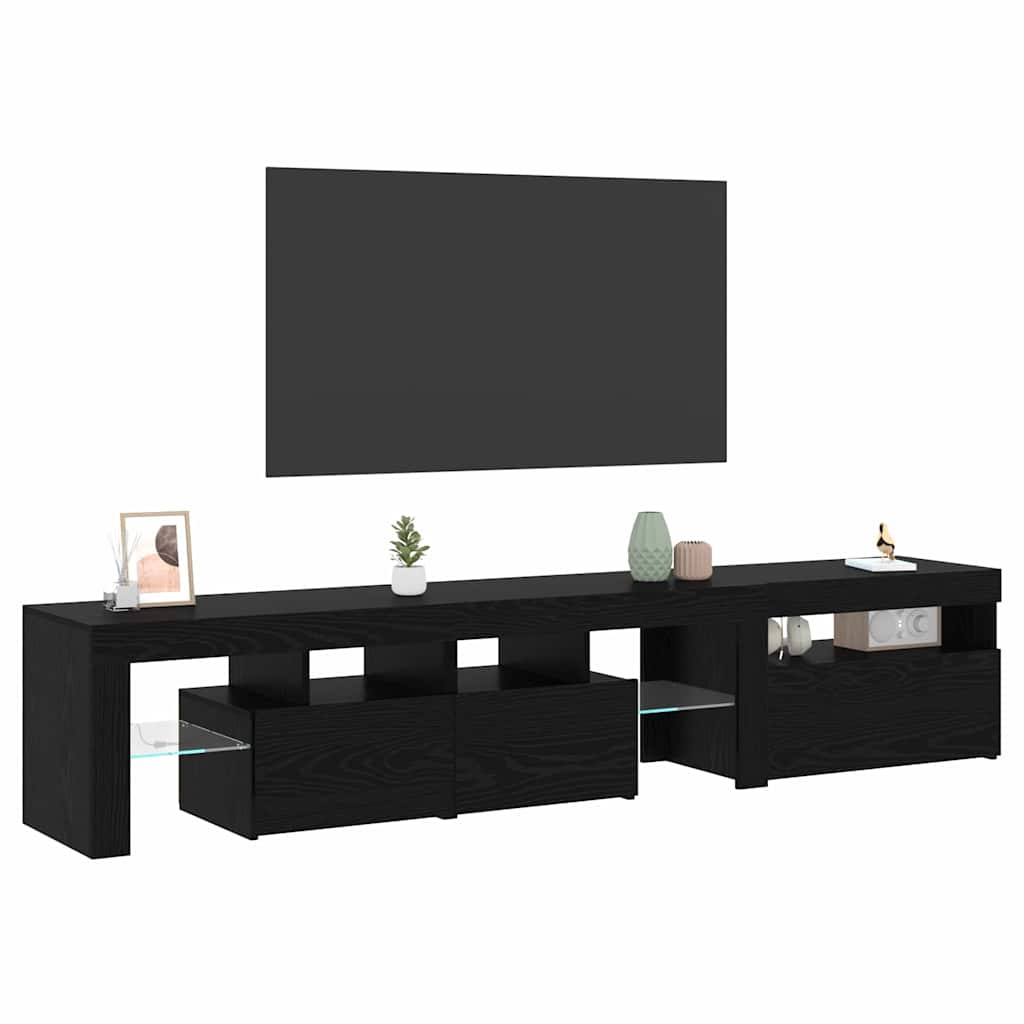 TV-Schränk 2 pcs Schwarz Eichen-Optik 200 x 36,5 x 40 cm