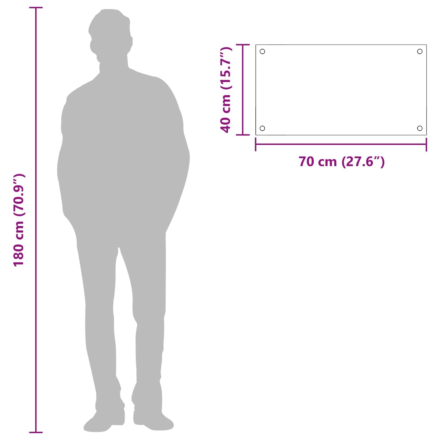 Küchenrückwand Hellgrau 70 x 40 cm Gehärtetes Glas