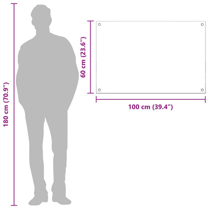 Küchenrückwand Dunkelgrau 100 x 60 cm Gehärtetes Glas