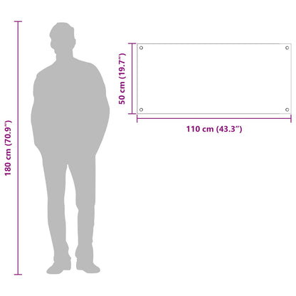 Küchenrückwand Schwarz 110 x 50 cm Gehärtetes Glas