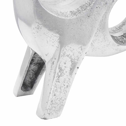 Stierskulptur Silber 22 x 9.5 x 34 cm Aluminium