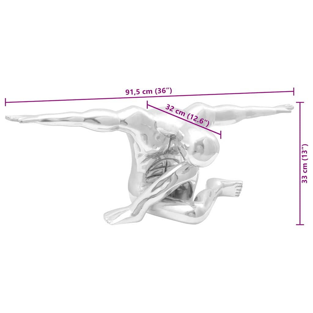 Skulptur Silber 91,5 x 32 x 33 cm Aluminium