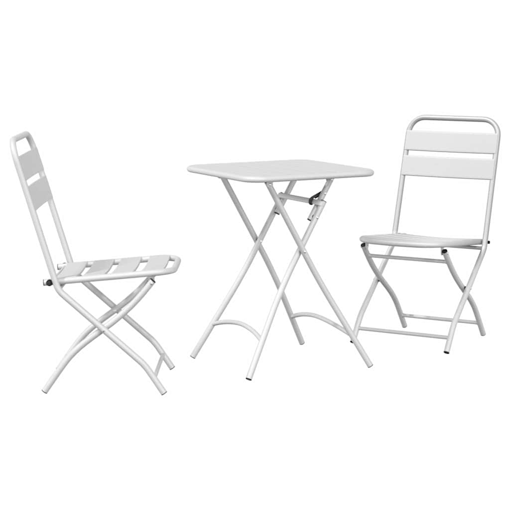 Bistrogarnitur 3 pcs Weiß Stahl