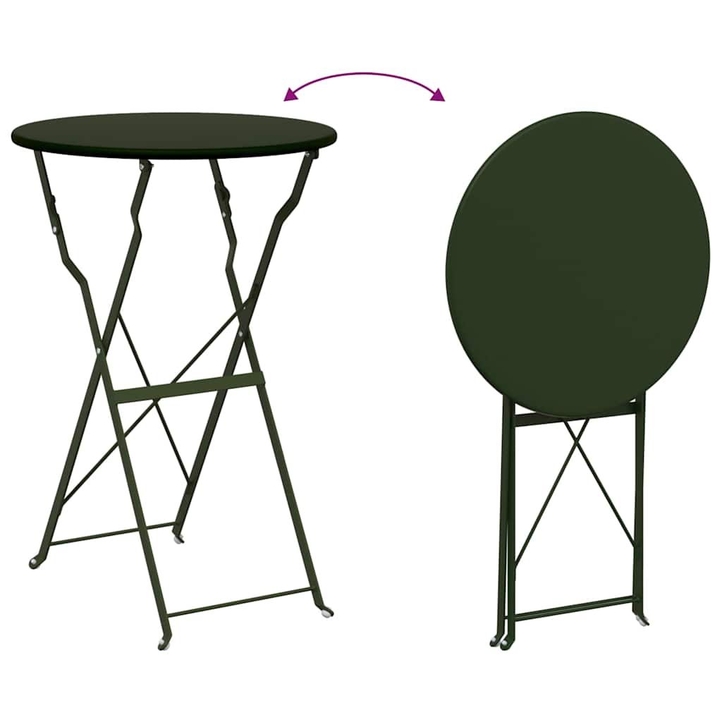 Klapp Bistro Set 3 pcs Wald Stahl