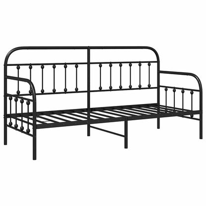 Tagesbettrahmen Schwarz 80 x 200 cm Pulverbeschichteter Stahl