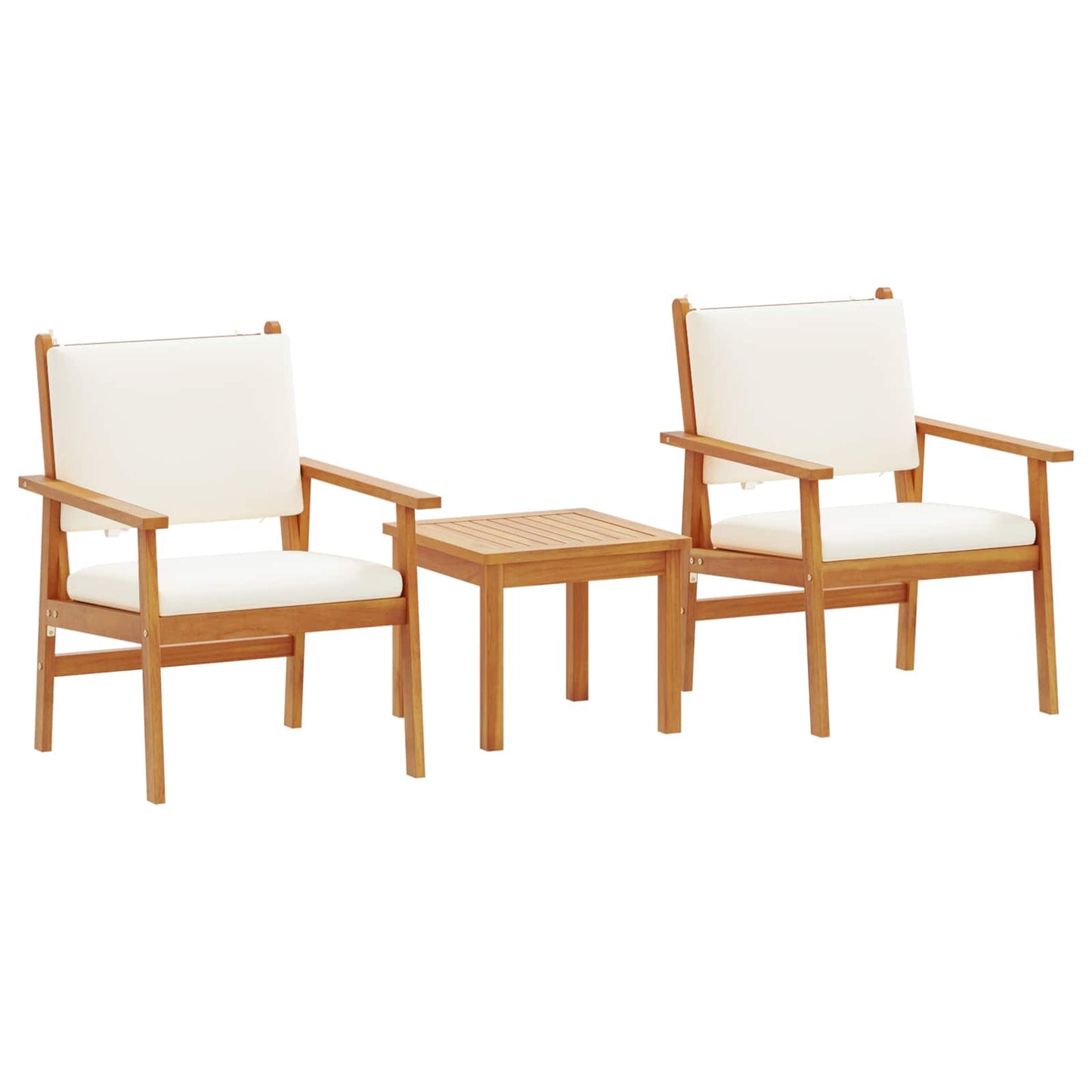 Gartensofa-set 3 pcs Cremeweiß Massivholz Akazie